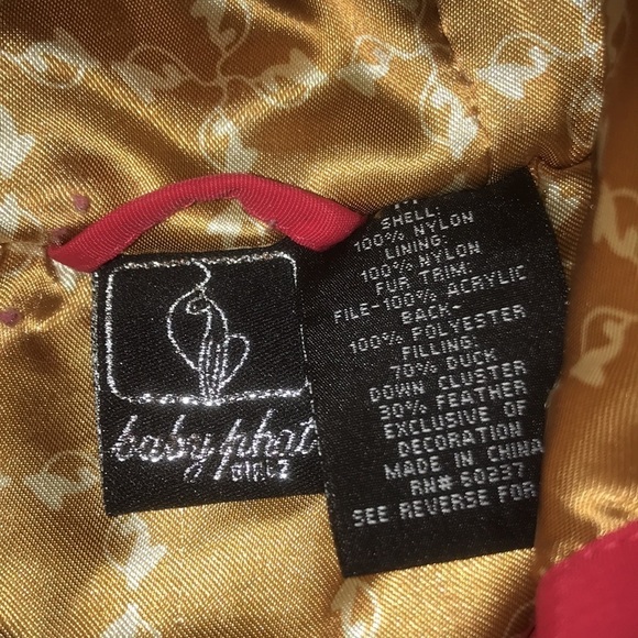 BABY PHAT GIRLZ vintage duck down puffy jacket faux fur hood that zips off SZ M - Picture 7 of 9